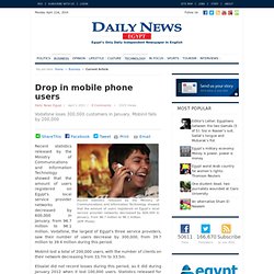 Drop in mobile phone users