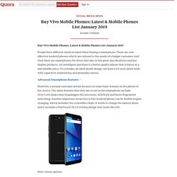 Buy Vivo Mobile Phones: Latest & Mobile Phones ... - Social Media News - Quora