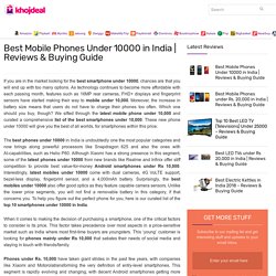 Best Mobile Phones Under 10000 in India 2018