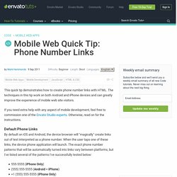 Mobile Web Quick Tip: Phone Number Links