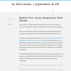 Mobile first versus Responsive Web Design