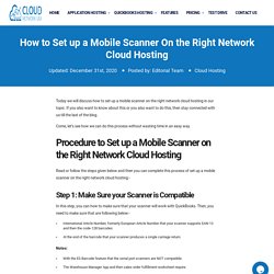 How to Set up a Mobile Scanner On the Right Network Cloud Hosting