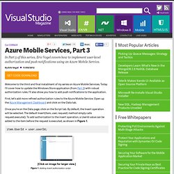 Azure Mobile Services, Part 3
