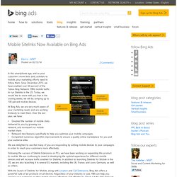 Mobile Sitelinks Now Available on Bing Ads