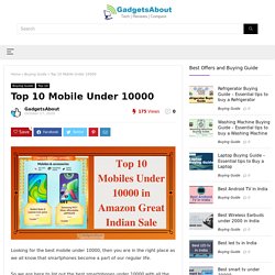 Buy Top Mobile Under 10000 in Amazon Great India Sale