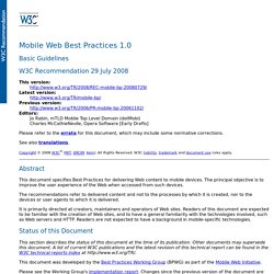 Mobile Web Best Practices 1.0