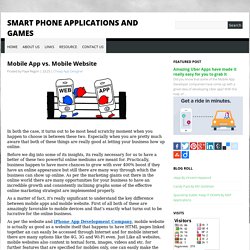 Mobile App vs. Mobile Website