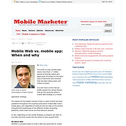 Mobile Web vs. mobile app: When and why