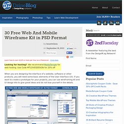 30 Free Web And Mobile Wireframe Kit in PSD Format