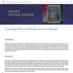 - Getting iphone Mobile Screen Repair
