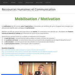 1 Mobilisation / Motivation - Ressources Humaines et Communication