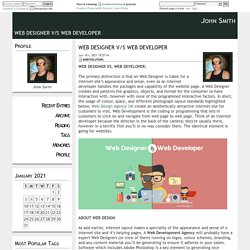 WEB DESIGNER V/S WEB DEVELOPER