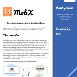 MobX: Ten minute introduction to MobX and React