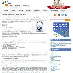MochaHost's Blog » Blog Archive » 10 tips on WordPress Security