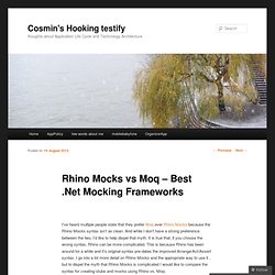 Rhino Mocks vs Moq – Best .Net Mocking Frameworks