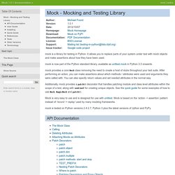 Mock - Mocking and Testing Library — Mock 1.0.1 documentation