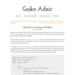 Adzic » Mockito in six easy examples
