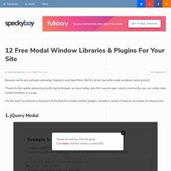 12 Free Modal Window Libraries & Plugins For Your Site