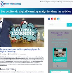 Panorama des modalités pédagogiques du Digital Learning