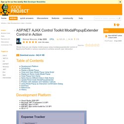 ASP.NET AJAX Control Toolkit ModalPopupExtender Control in Action