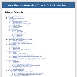 Org Mode - Organize Your Life In Plain Text!