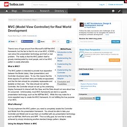 MVC (Model View Controller) for Real World Development