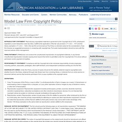 AALL Model Law Firm Copyright Policy