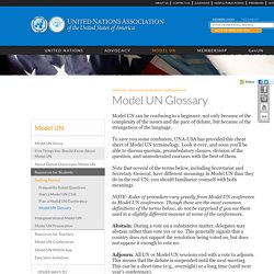 Model UN Glossary