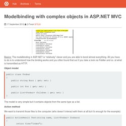 Modelbinding with complex objects in ASP.NET MVC