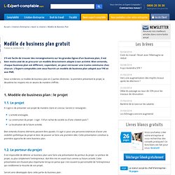 Modèle de business plan gratuit