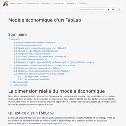 Modèle économique d'un FabLab — Movilab.org