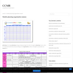 modele planning organisation maison - CCMR