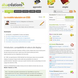 Le modèle tabulaire en CSS