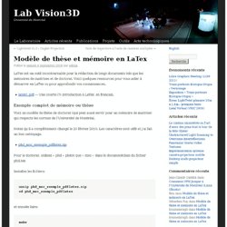 Modèle de thèse et mémoire en LaTex