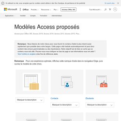 Modèles Access proposés - Access