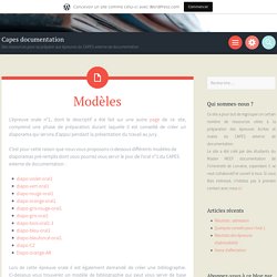 Modèles – Capes documentation