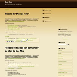 Modèles, images et CSS : Gee Mee