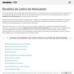 ▷ Modèles de Lettres de Motivation : +30 Modèles Word Gratuits