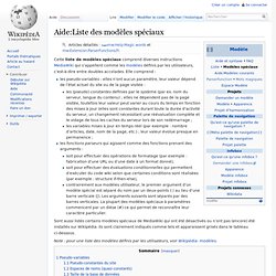 Aide:Liste des modèles spéciaux