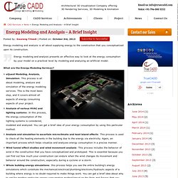 Energy Modeling and Analysis - A Brief Insight