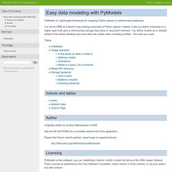 Easy data modeling with PyModels — PyModels v0.18 documentation