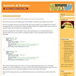 Normal Stuff - Modeling reference data in RavenDB