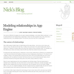 Modeling relationships in App Engine