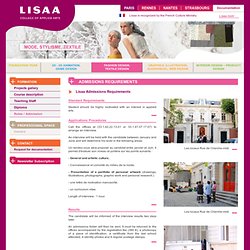 Lisaa Paris Ecole de Mode Stylisme Textile Modélisme : Admission et règlement