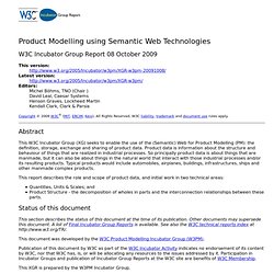 Product Modelling using Semantic Web Technologies