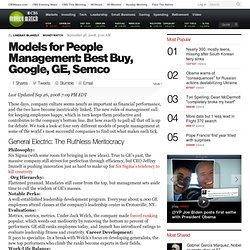 Models for People Management: Best Buy, Google, GE, Semco