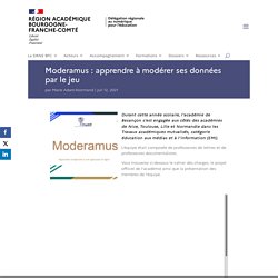 Moderamus : apprendre à modérer ses données par le jeu