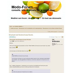 Structurer ses forums et sous forums : Discussions sur les fiches de Modo-Forum