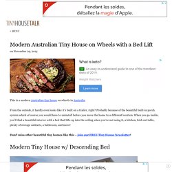 Modern Australian Tiny House on Wheels with a Bed Lift