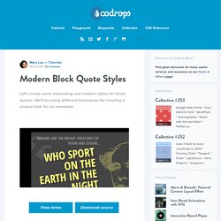 Modern Block Quote Styles